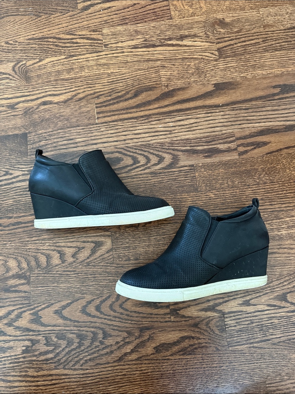 Wedge Sneaker Slip-Ons in Black